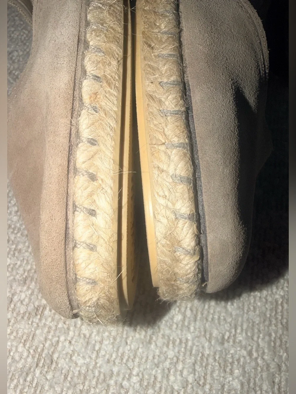 Beige Espadrille Slingback Wedges - Women's Neutral Suede